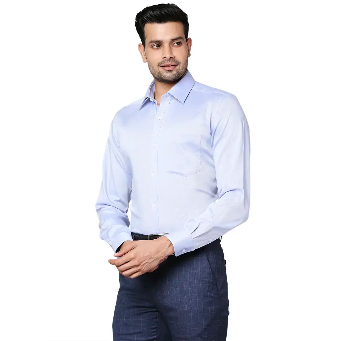 Men Regular fit Medium Blue Shirt