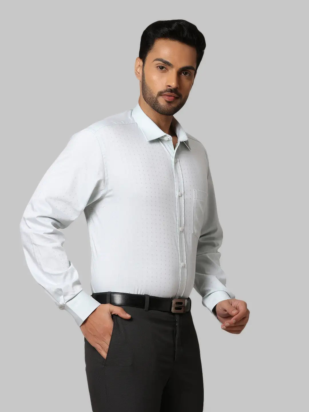 Men Slim Fit White Shirt