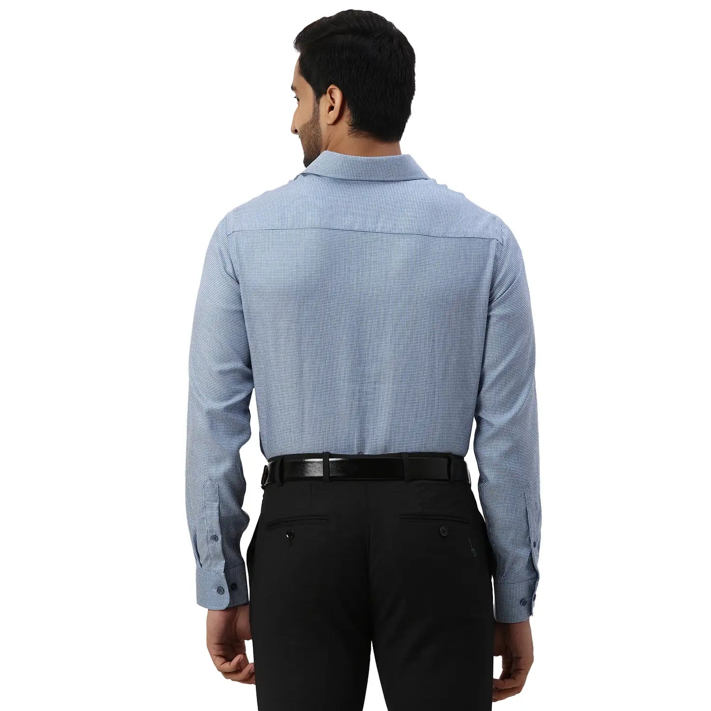 Men Violet Regular Fit Structure Cotton Full Sleeve Shirts