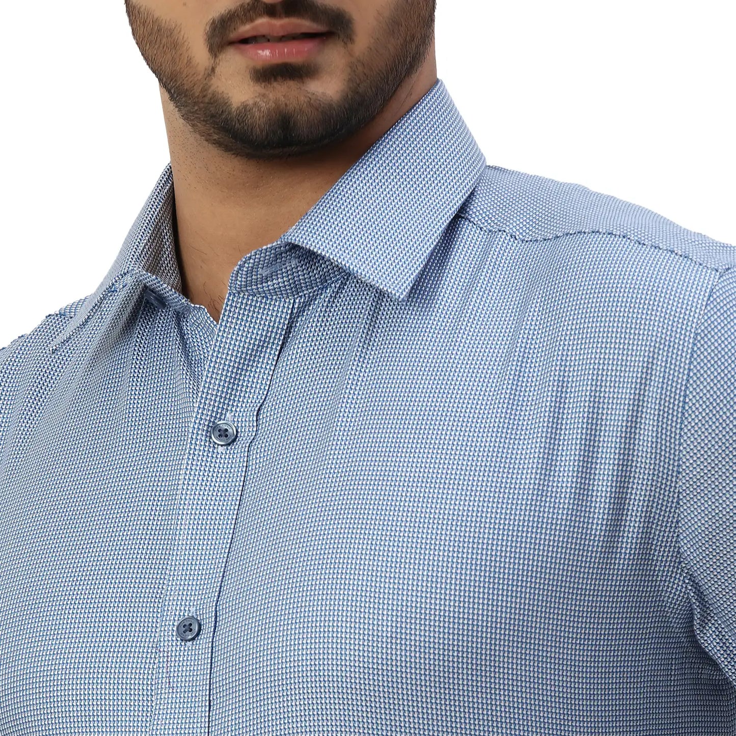 Men Violet Regular Fit Structure Cotton Full Sleeve Shirts