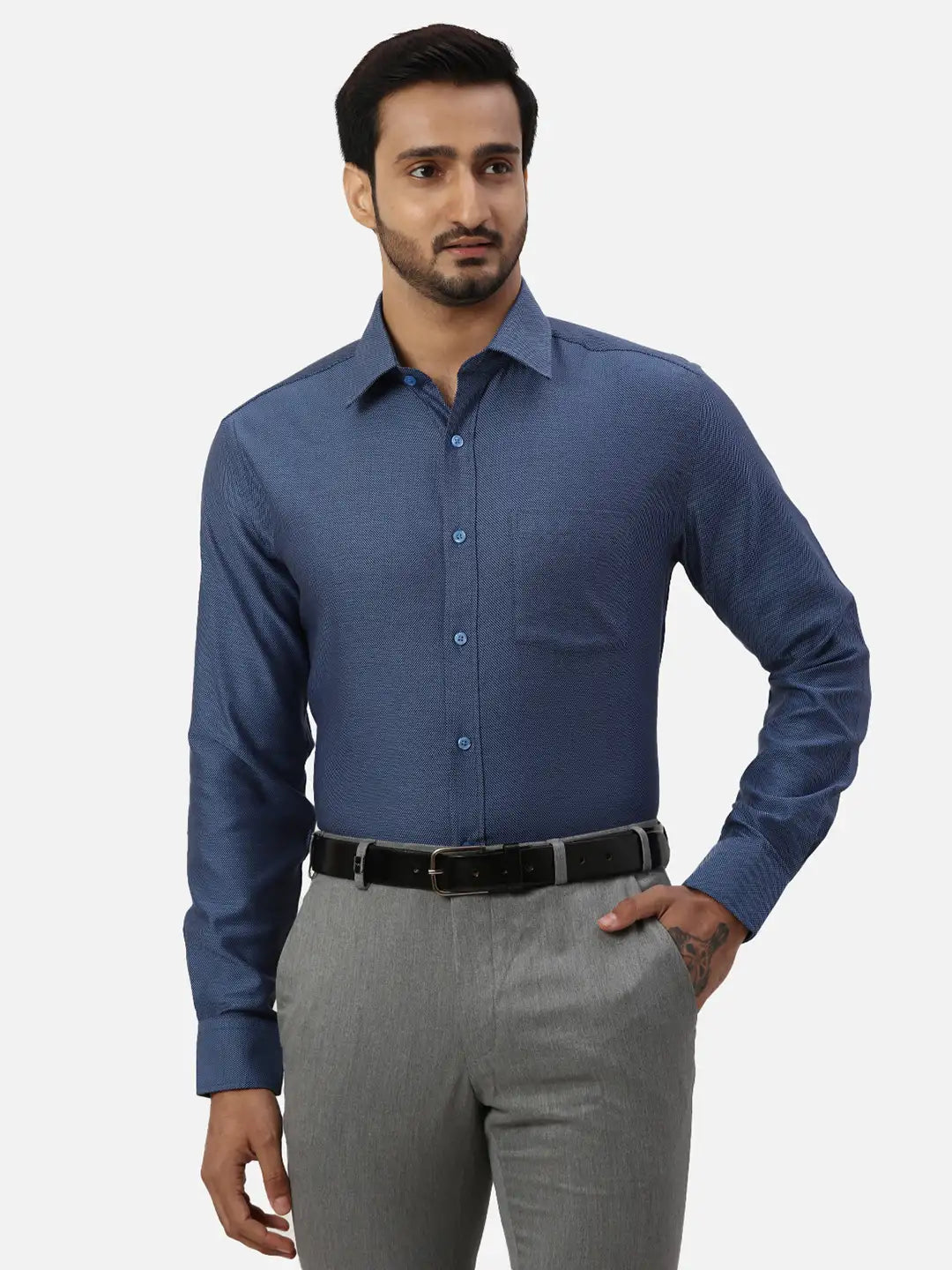 Men Contemporary Fit Green Shirt