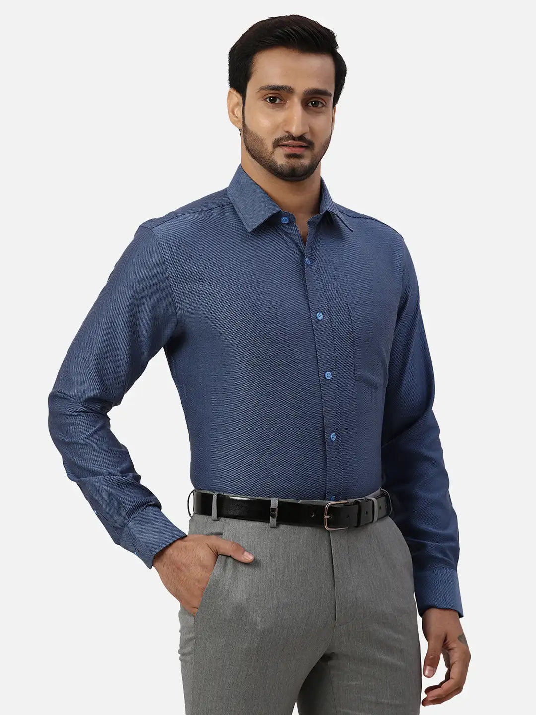 Men Contemporary Fit Green Shirt