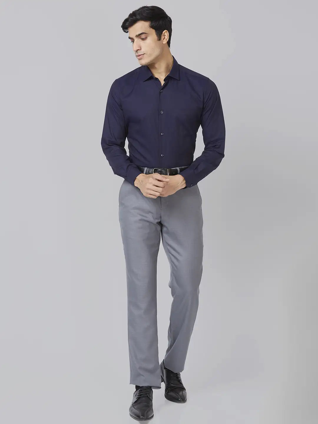 Men Regular Fit Grey Shirt