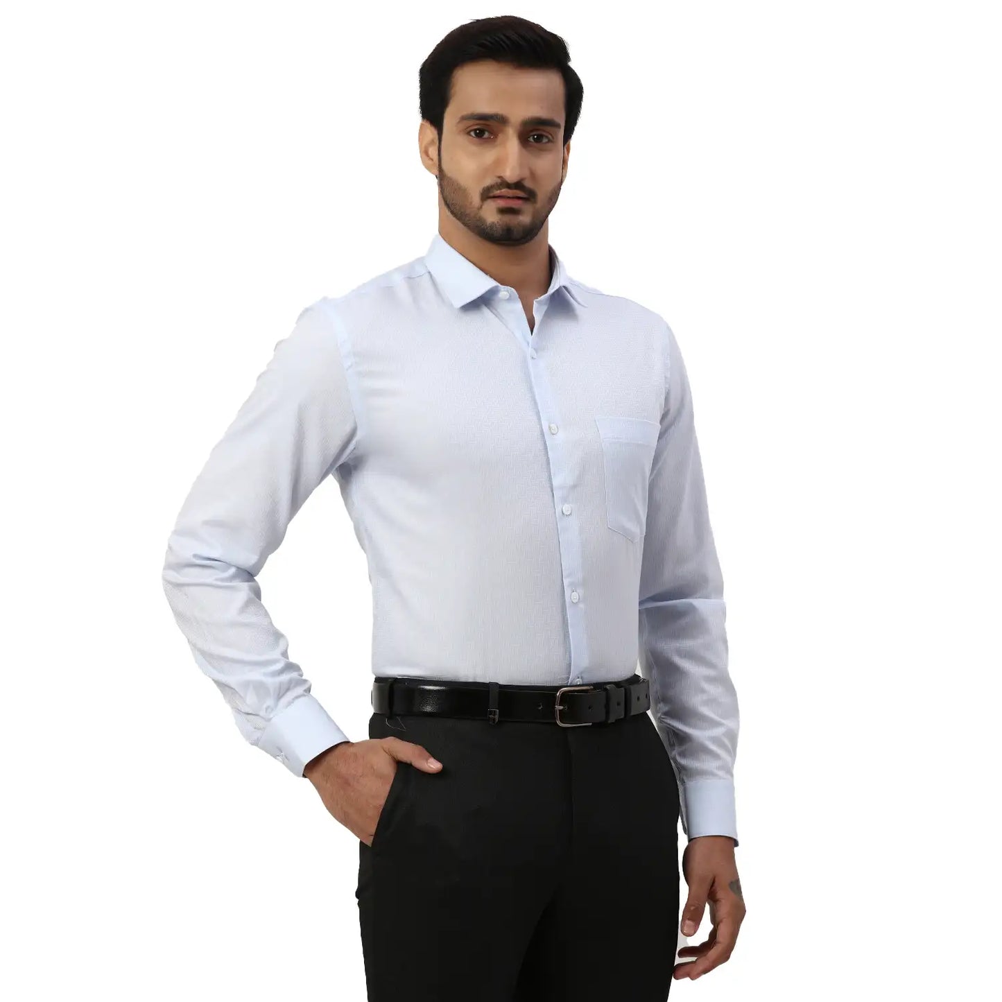 Men White Regular Fit Solid Cotton Blend Full Sleeve Shirts