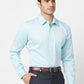 Park Avenue Men Blue Solid Regular Fit Cotton Full Sleeve Ainsley Neck Shirt