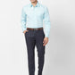 Park Avenue Men Blue Solid Regular Fit Cotton Full Sleeve Ainsley Neck Shirt
