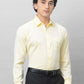 Park Avenue Men Yellow Checks Regular Fit Cotton Full Sleeve Ainsley Collar Shirt