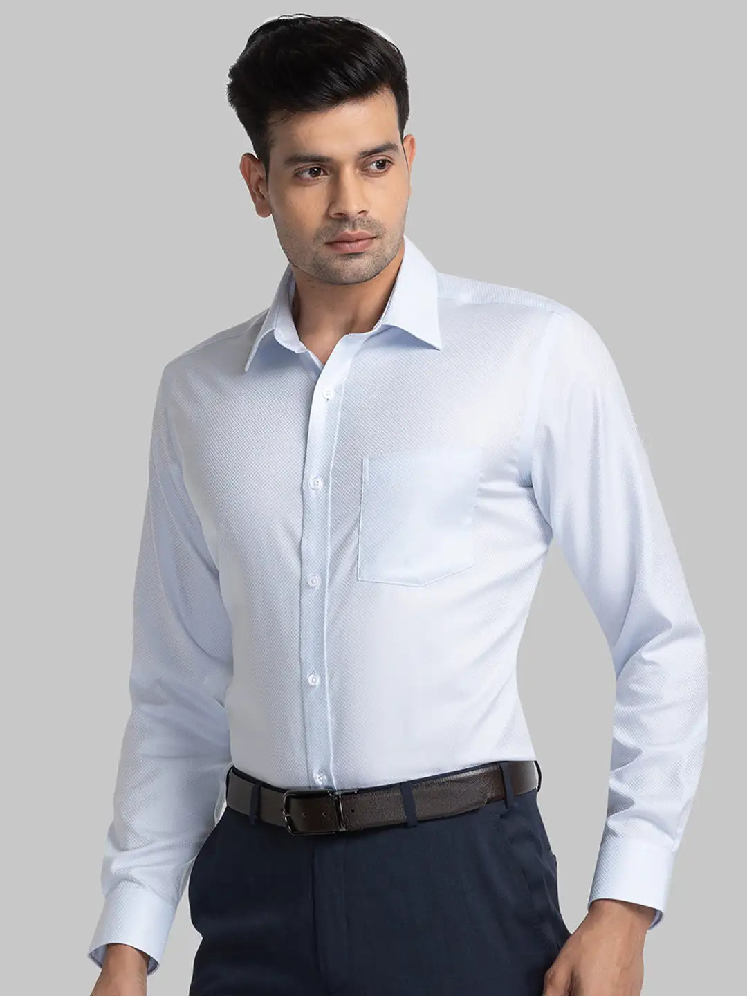 Park Avenue Men Red Structure Regular Fit Cotton Full Sleeve Shirts
