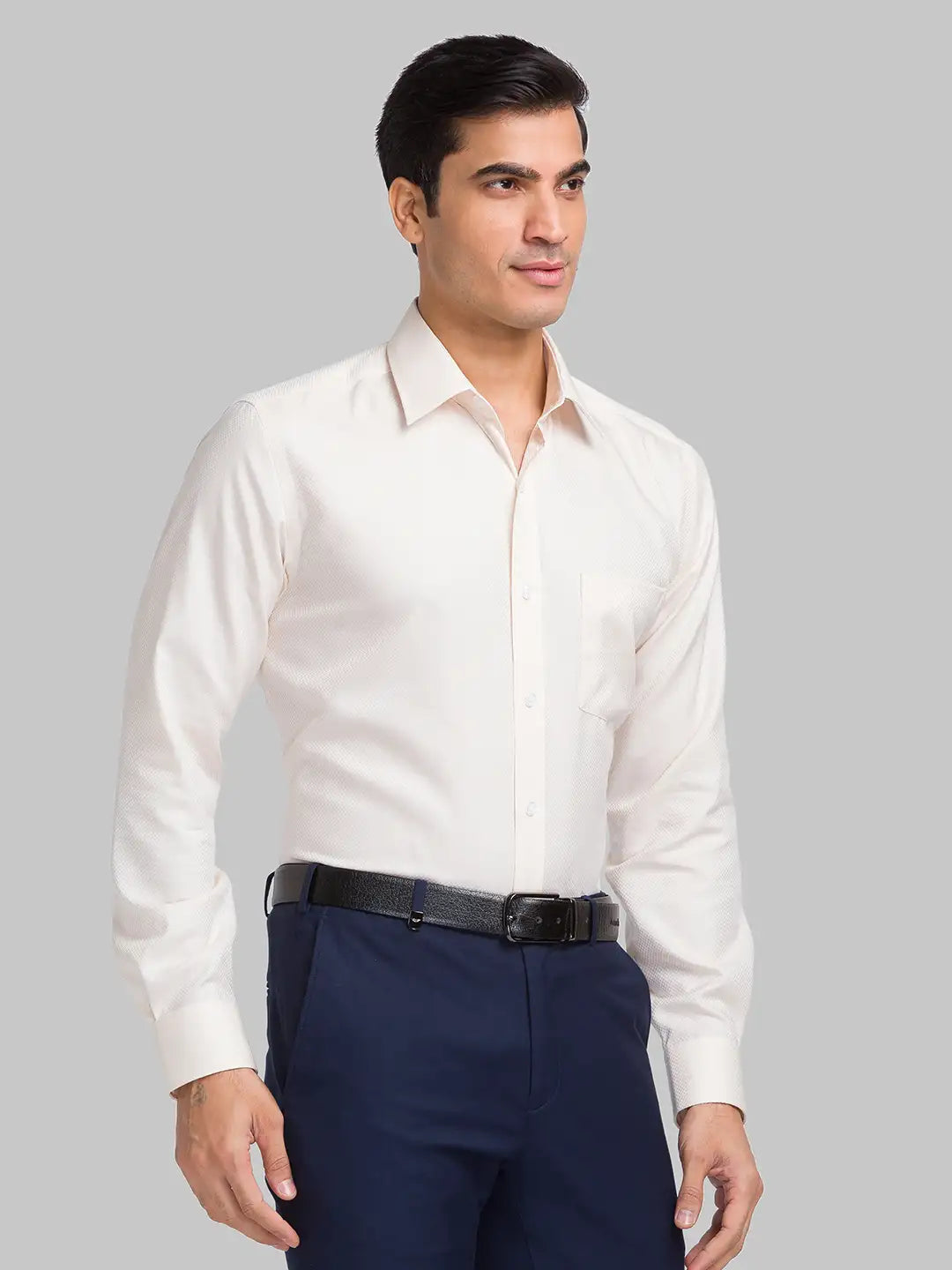 Park Avenue Men Red Structure Regular Fit Cotton Full Sleeve Shirts