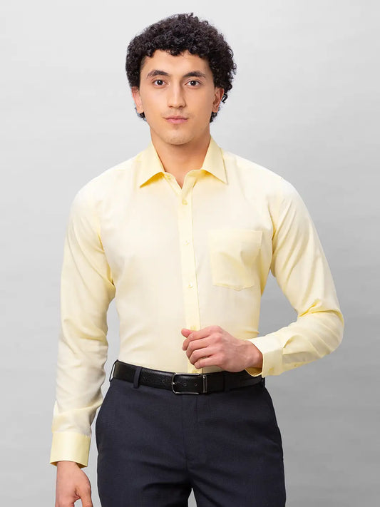 Park Avenue Men Blue Structure Regular Fit Cotton Full Sleeve Ainsley Neck Shirt