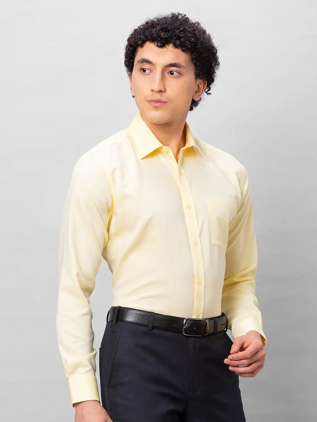 Park Avenue Men Blue Structure Regular Fit Cotton Full Sleeve Ainsley Neck Shirt