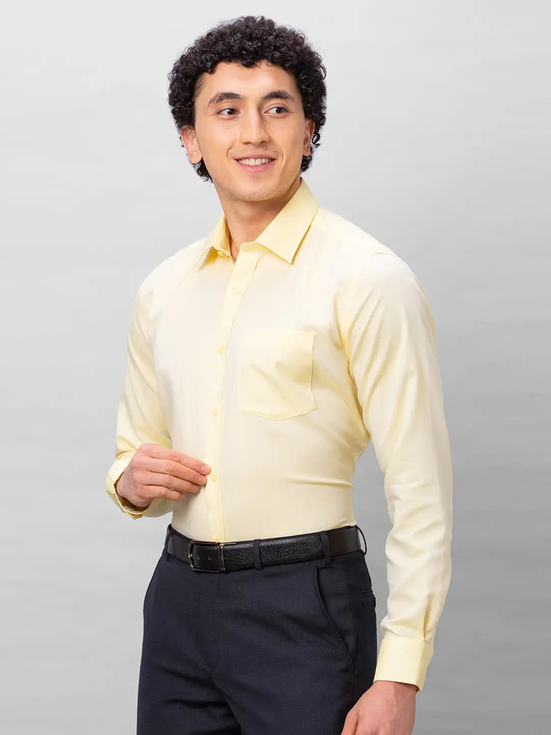 Park Avenue Men Blue Structure Regular Fit Cotton Full Sleeve Ainsley Neck Shirt