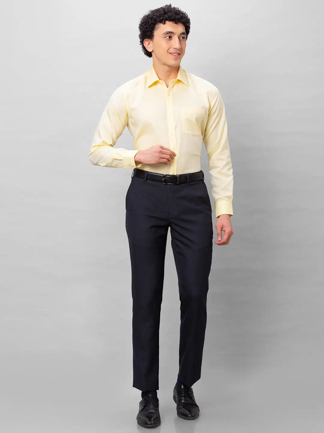 Park Avenue Men Blue Structure Regular Fit Cotton Full Sleeve Ainsley Neck Shirt