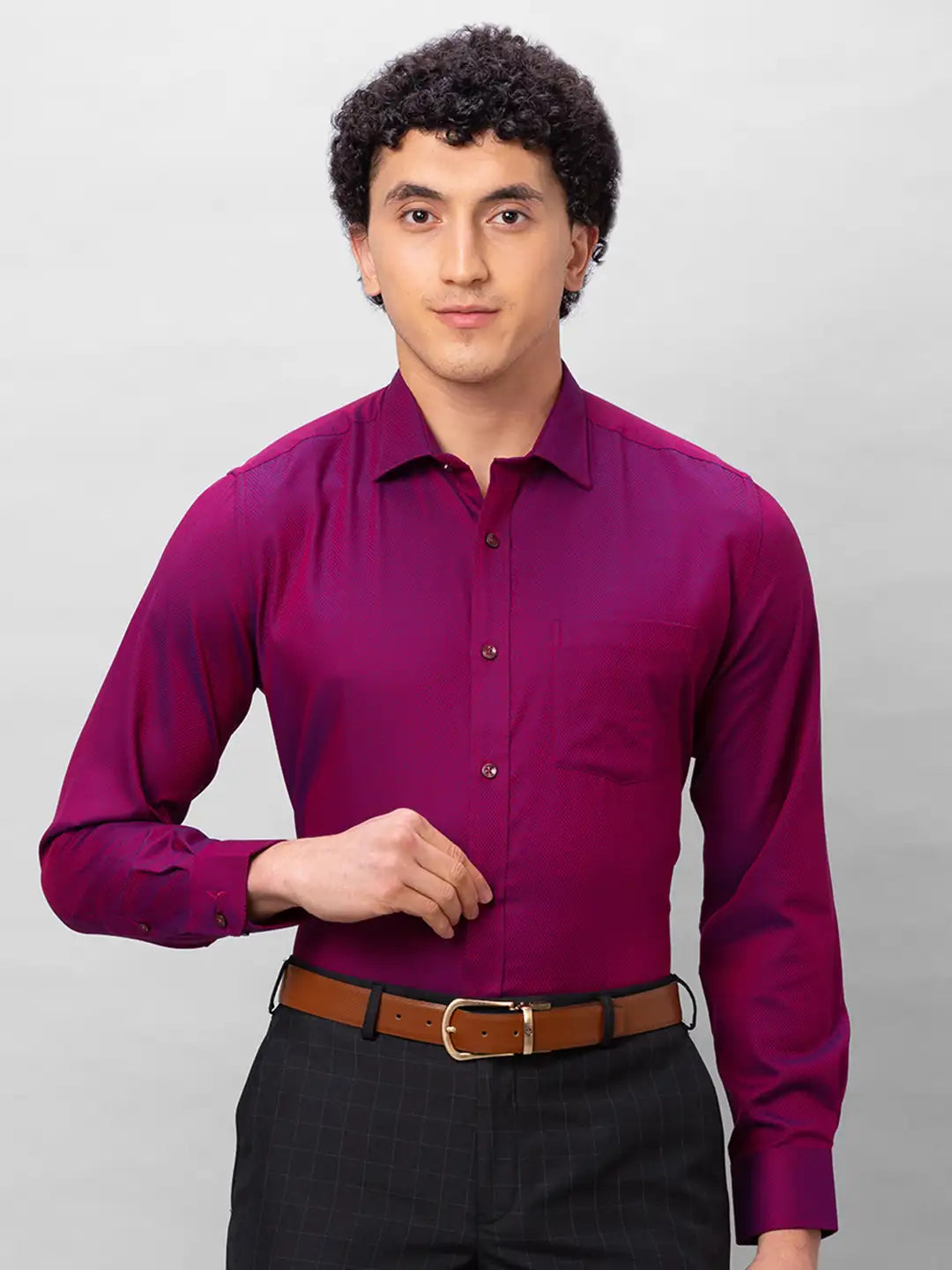 Park Avenue Men Blue Stripe Regular Fit Cotton Full Sleeve Ainsley Collar Shirt