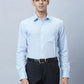 Men Blue Regular Fit Structure Cotton Full Sleeve Shirts
