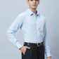 Men Blue Regular Fit Structure Cotton Full Sleeve Shirts