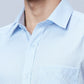 Men Blue Regular Fit Structure Cotton Full Sleeve Shirts