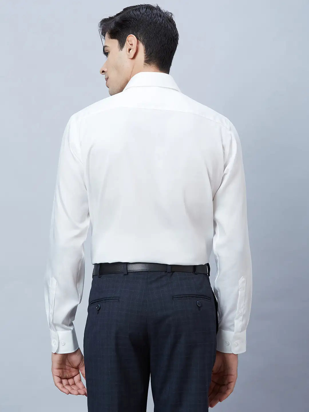 Men Black Regular Fit Structure Cotton Full Sleeve Shirts