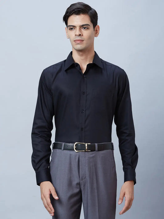 Men Red Regular Fit Structure Cotton Full Sleeve Shirts