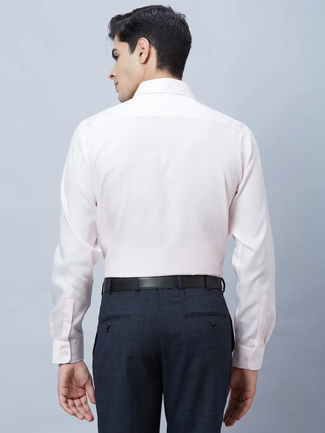 Men Violet Regular Fit Structure Cotton Full Sleeve Shirts