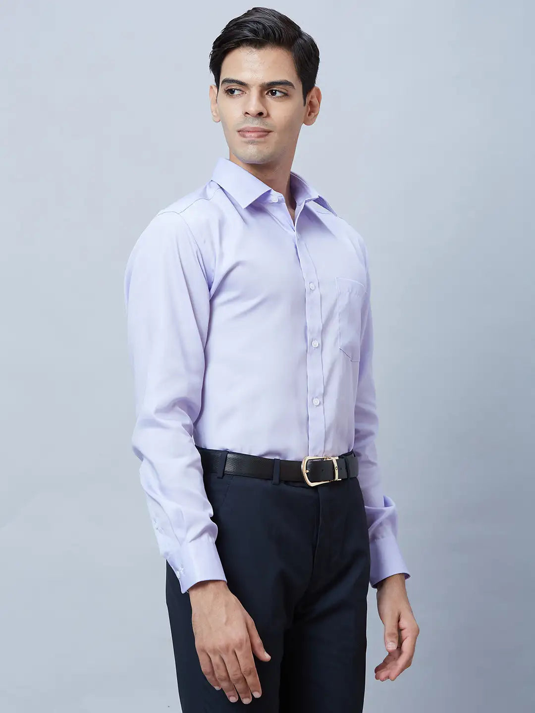 Men White Regular Fit Structure Cotton Full Sleeve Shirts
