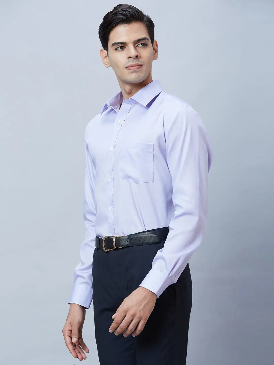 Men White Regular Fit Structure Cotton Full Sleeve Shirts