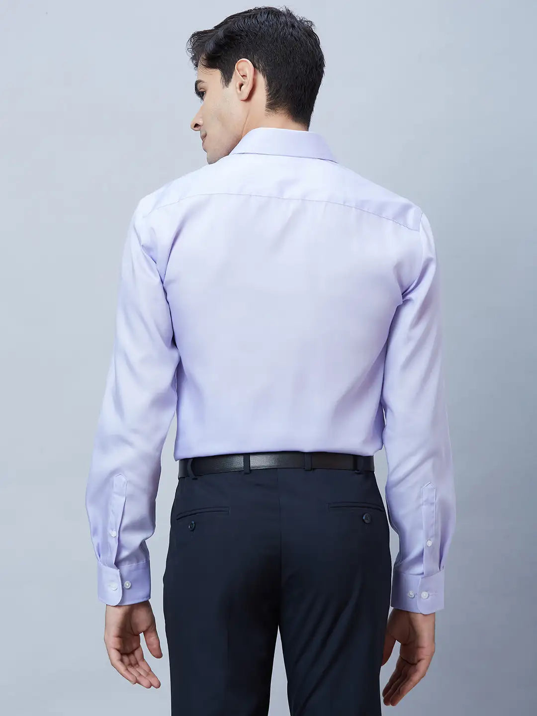 Men White Regular Fit Structure Cotton Full Sleeve Shirts