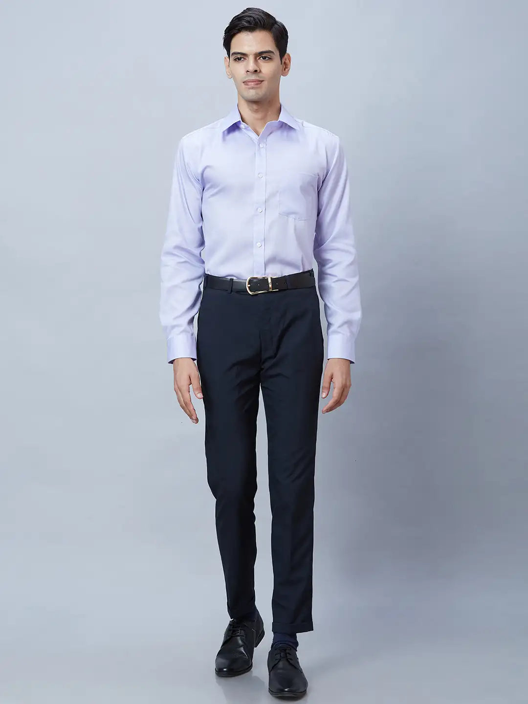 Men White Regular Fit Structure Cotton Full Sleeve Shirts