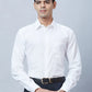 Men Blue Regular Fit Structure Cotton Full Sleeve Shirts