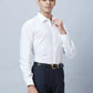 Men Blue Regular Fit Structure Cotton Full Sleeve Shirts