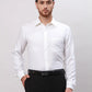 Men White Slim Fit Plain Cotton Mandarin Collar Shirts