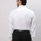 Men White Slim Fit Plain Cotton Mandarin Collar Shirts