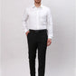 Men White Slim Fit Plain Cotton Mandarin Collar Shirts