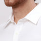 Men White Slim Fit Plain Cotton Mandarin Collar Shirts
