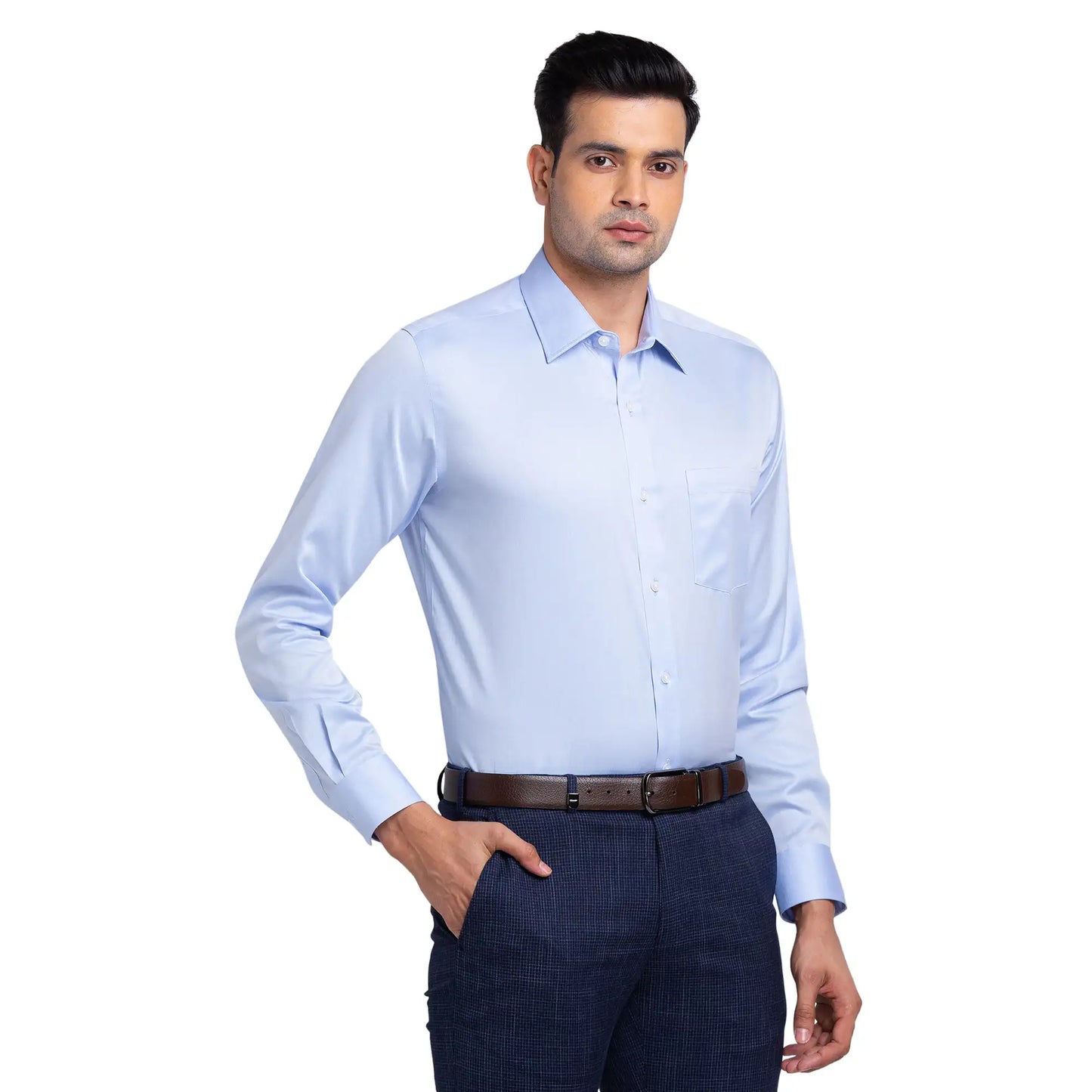 Park Avenue Men Yellow Structure Regular Fit Cotton Full Sleeve Ainsley Neck Shirt