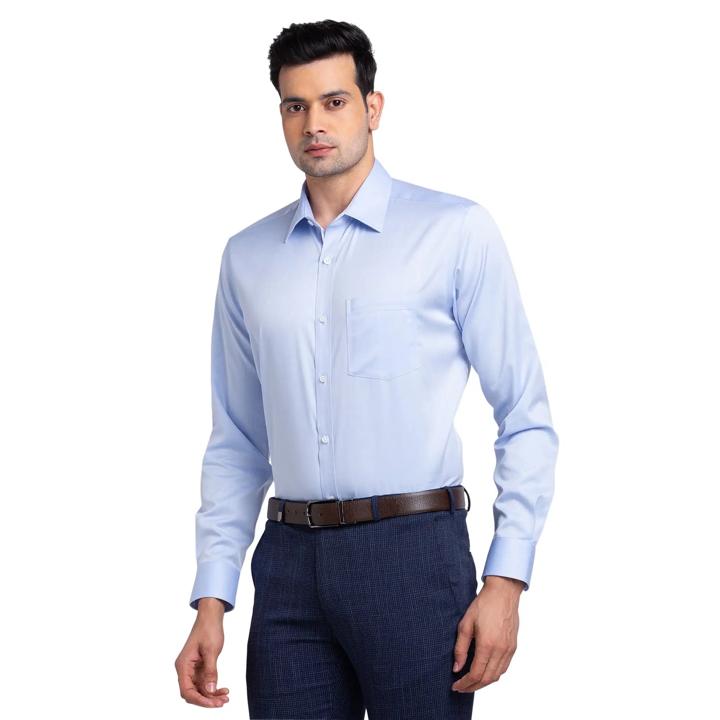 Park Avenue Men Yellow Structure Regular Fit Cotton Full Sleeve Ainsley Neck Shirt