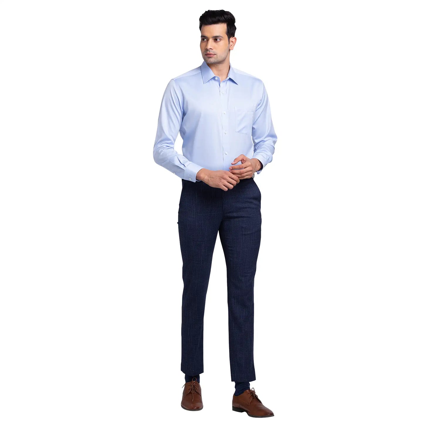 Park Avenue Men Yellow Structure Regular Fit Cotton Full Sleeve Ainsley Neck Shirt
