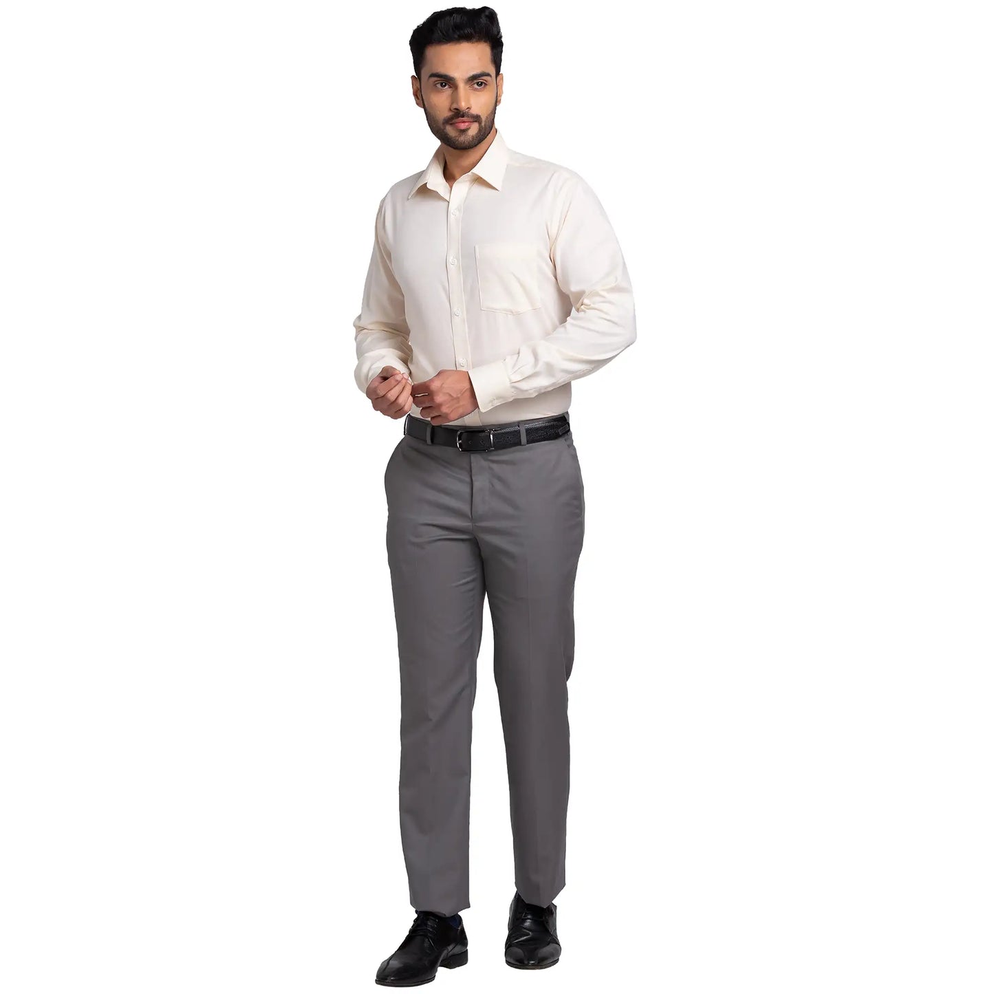 Park Avenue Men Blue Structure Regular Fit Cotton Full Sleeve Ainsley Neck Shirt