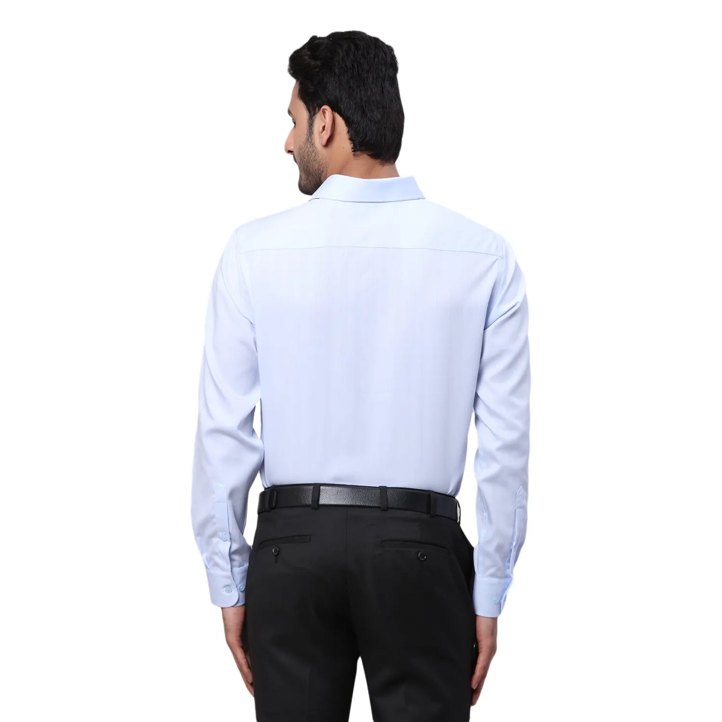 Park Avenue Men Blue Structure Regular Fit Cotton Full Sleeve Ainsley Collar Shirt