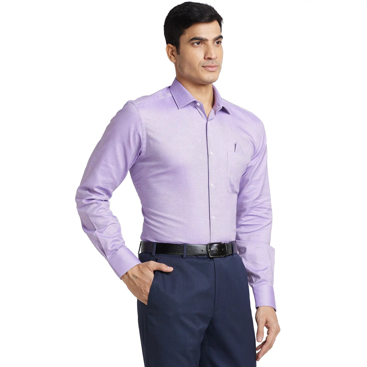 Park Avenue Men Blue Checks Regular Fit Cotton Full Sleeve Ainsley Neck Shirt