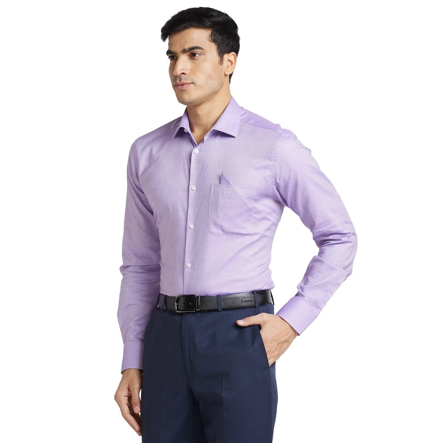Park Avenue Men Blue Checks Regular Fit Cotton Full Sleeve Ainsley Neck Shirt
