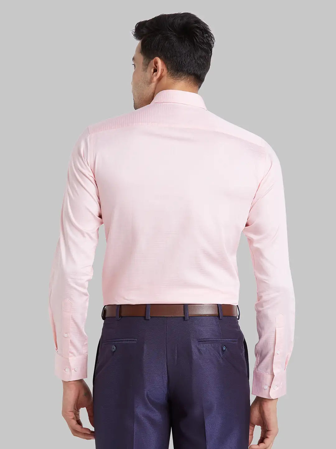 Park Avenue Men Violet Structure Regular Fit Cotton Full Sleeve Ainsley Collar Shirt