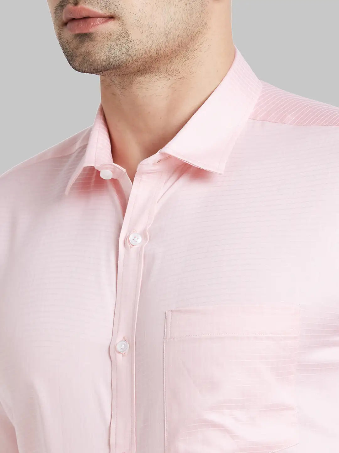 Park Avenue Men Violet Structure Regular Fit Cotton Full Sleeve Ainsley Collar Shirt