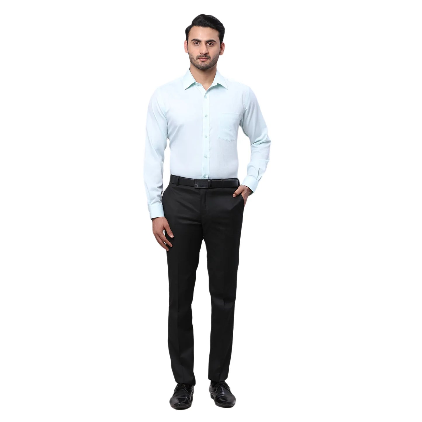Park Avenue Men Black Solid Regular Fit Cotton Full Sleeve Ainsley Collar Shirt