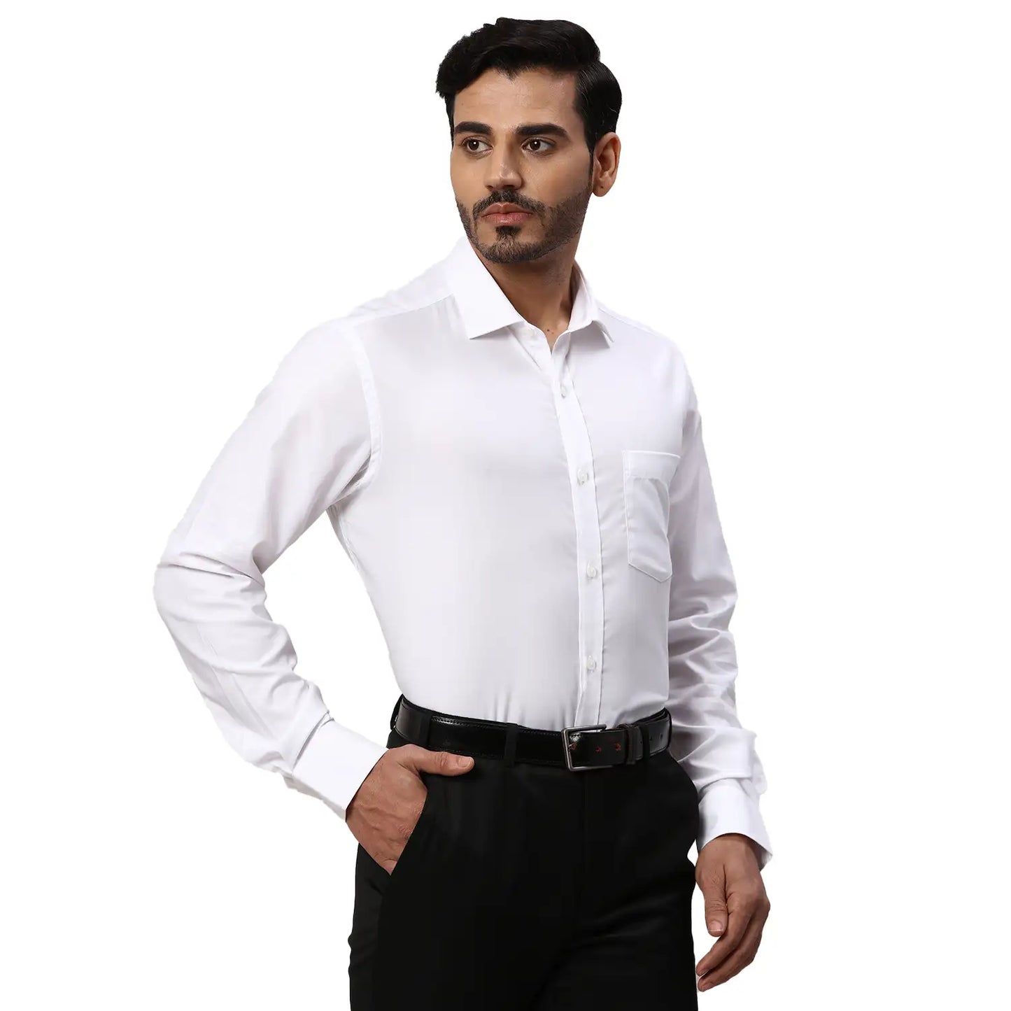 Park Avenue Men Blue Structure Regular Fit Cotton Full Sleeve Ainsley Collar Shirt