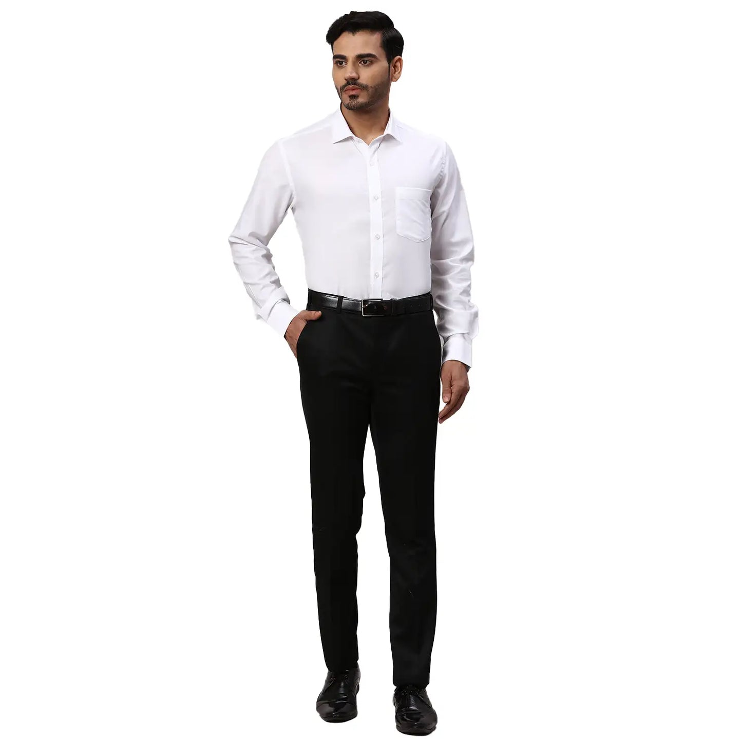 Park Avenue Men Blue Structure Regular Fit Cotton Full Sleeve Ainsley Collar Shirt