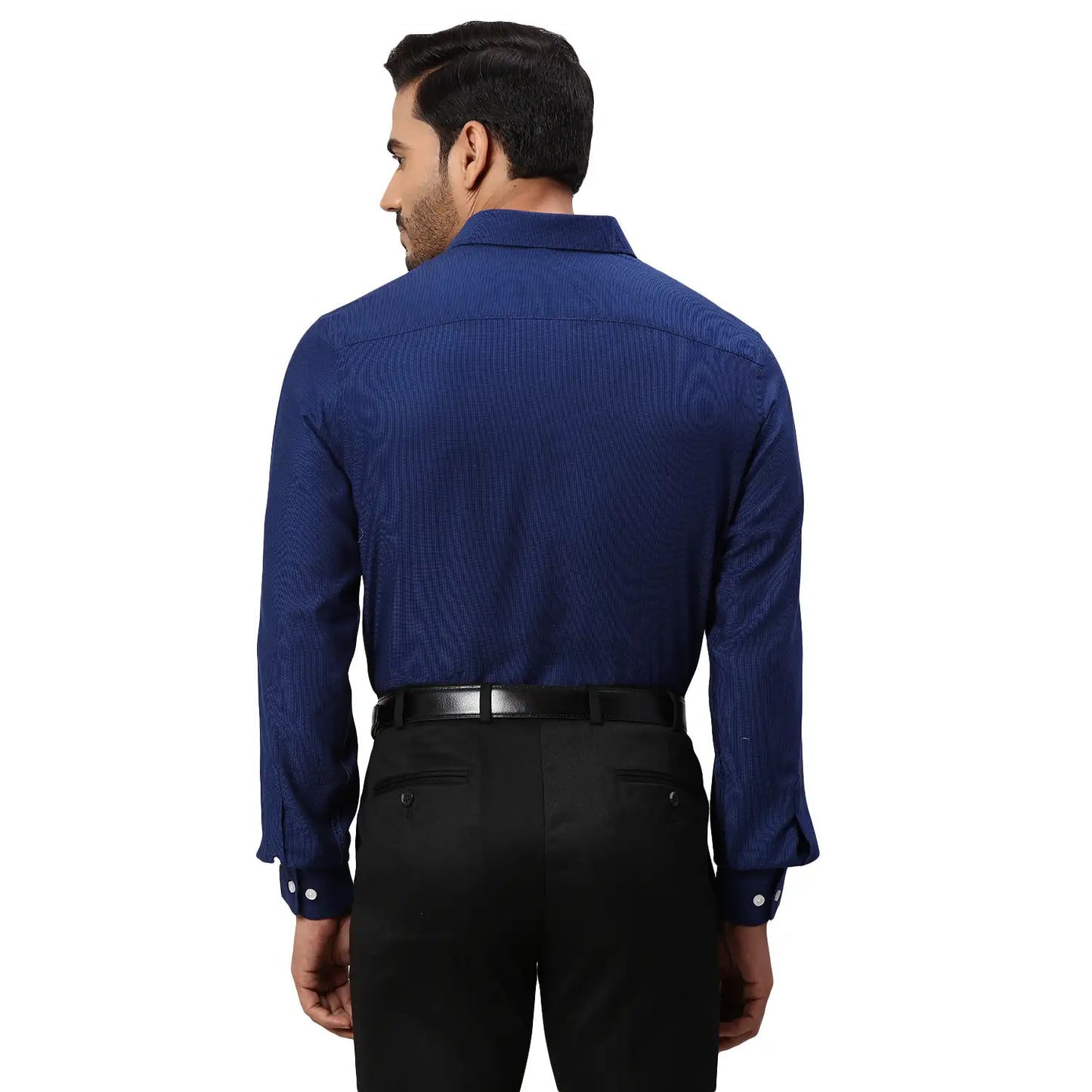 Park Avenue Men Maroon Structure Regular Fit Cotton Full Sleeve Ainsley Collar Shirt