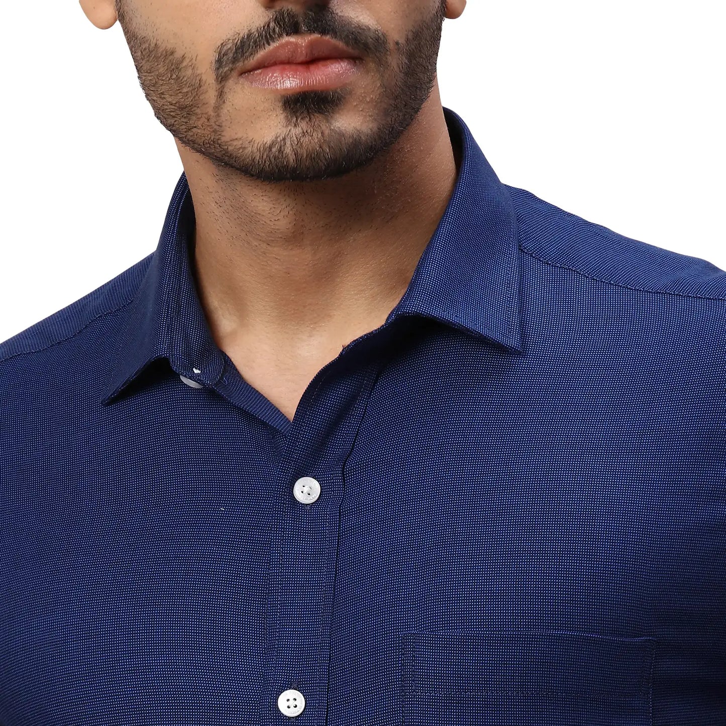 Park Avenue Men Maroon Structure Regular Fit Cotton Full Sleeve Ainsley Collar Shirt