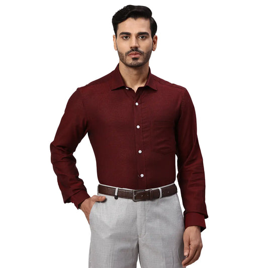 Park Avenue Men Yellow Structure Regular Fit Cotton Full Sleeve Ainsley Collar Shirt