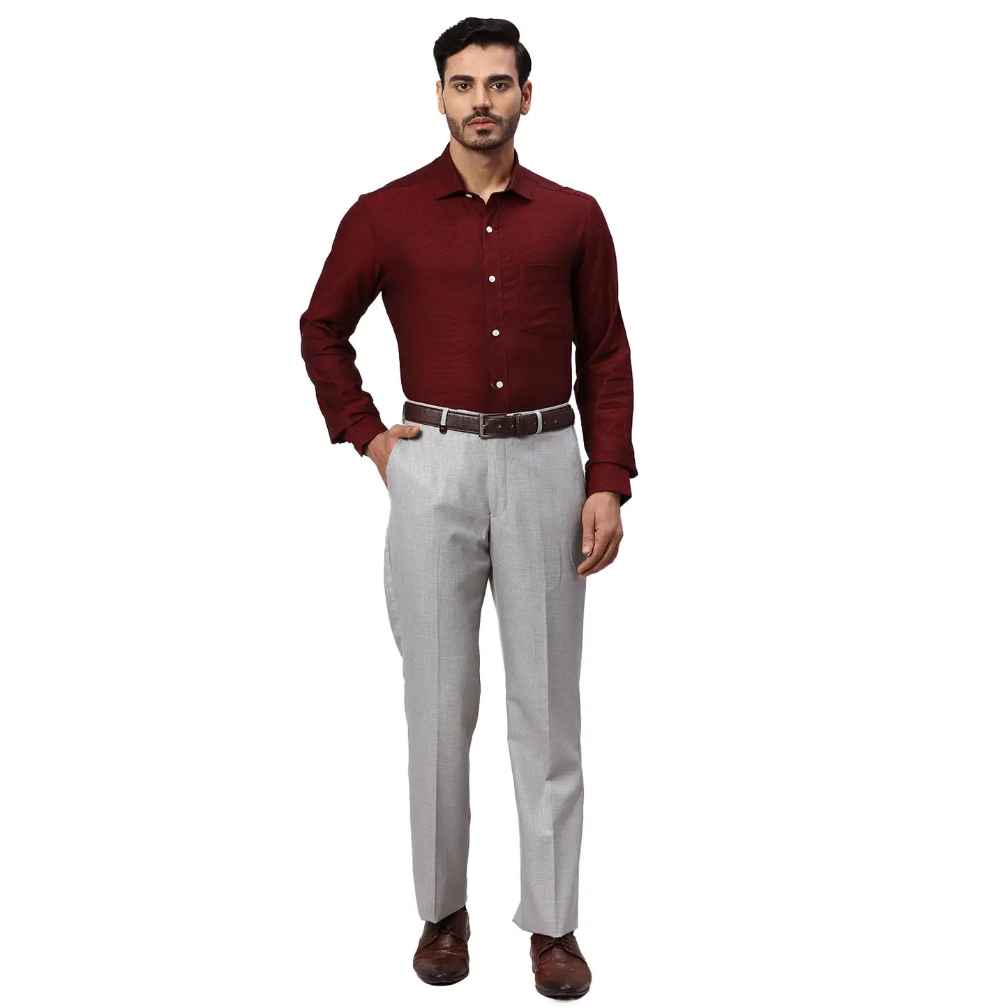 Park Avenue Men Yellow Structure Regular Fit Cotton Full Sleeve Ainsley Collar Shirt
